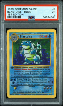 Blastoise Shadowless 1st Ed. Holo #2 PSA 3