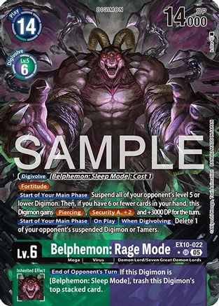 Belphemon: Rage Mode (Alternate Art) (EX10-022) - Sinister Order Foil