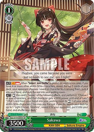 Sakawa (SR) (AZL/S119-E050S SR) - Azur Lane Vol. 2