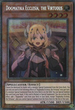 Dogmatika Ecclesia, the Virtuous (Starlight Rare) (CH01-EN014) - THE CHRONICLES DECK: The Fallen & The Virtuous (All-Foil Edition) 1st Edition