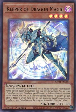 Keeper of Dragon Magic (CH01-EN018) - THE CHRONICLES DECK: The Fallen & The Virtuous (All-Foil Edition) 1st Edition