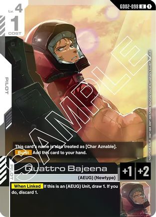 Quattro Bajeena (Store Tournament Participant Pack 02) GD02-098/undefined - Gundam Promotional Cards Holofoil