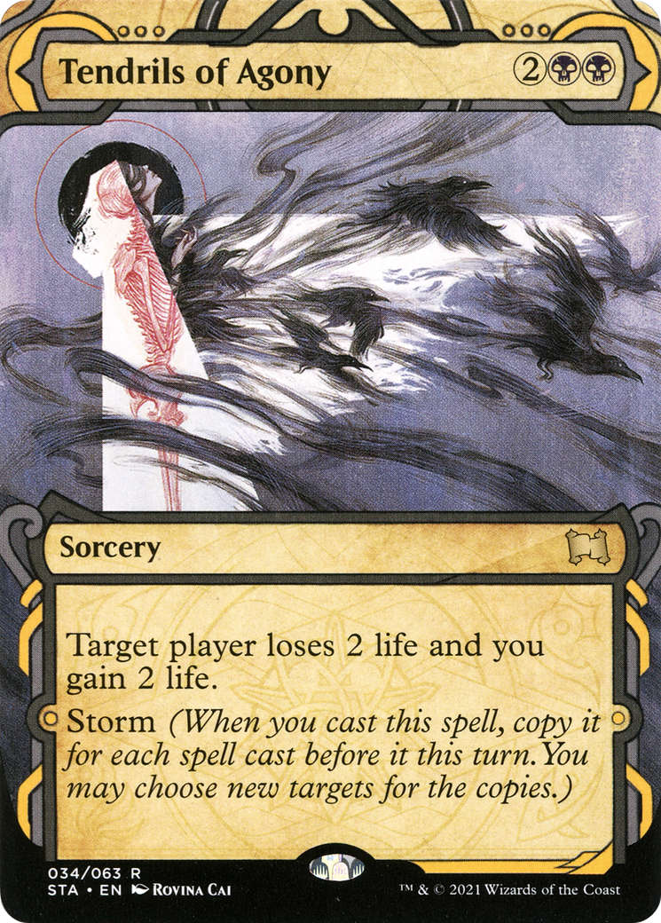 Tendrils of Agony (STA-034) - Strixhaven Mystical Archive: (Showcase) (Borderless) Foil