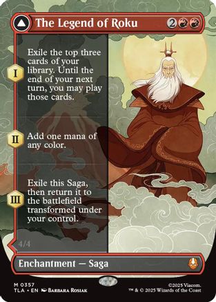 The Legend of Roku (Borderless) (TLA-357) - Avatar: The Last Airbender Foil