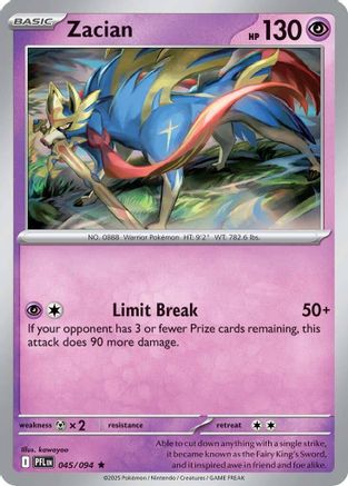 Zacian - 045/094 45 - ME02 Phantasmal Flames Holofoil