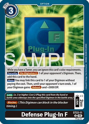Defense Plug-In F (ST22-11) - Starter Deck 22: Amethyst Mandala Advanced Deck Set
