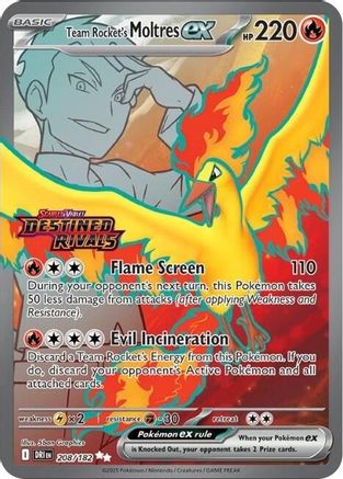 Team Rocket's Moltres ex - 208/182 (Destined Rivals Stamp) 208 - Miscellaneous Cards & Products Holofoil