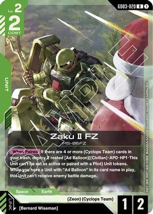 Zaku II FZ GD03-020/undefined - Steel Requiem Holofoil