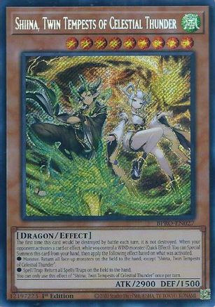Shiina, Twin Tempests of Celestial Thunder (BPRO-EN027) - Burst Protocol 1st Edition