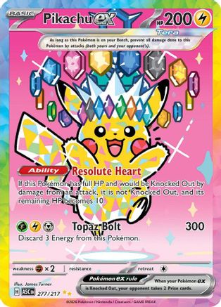 Pikachu ex - 277/217 277 - ME Ascended Heroes Holofoil