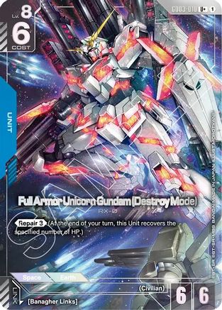 Full Armor Unicorn Gundam (Destroy Mode) (R+) GD03-010/undefined - Steel Requiem Holofoil