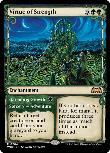 Virtue of Strength (Showcase) (WOE-284) - Wilds of Eldraine: (Showcase)