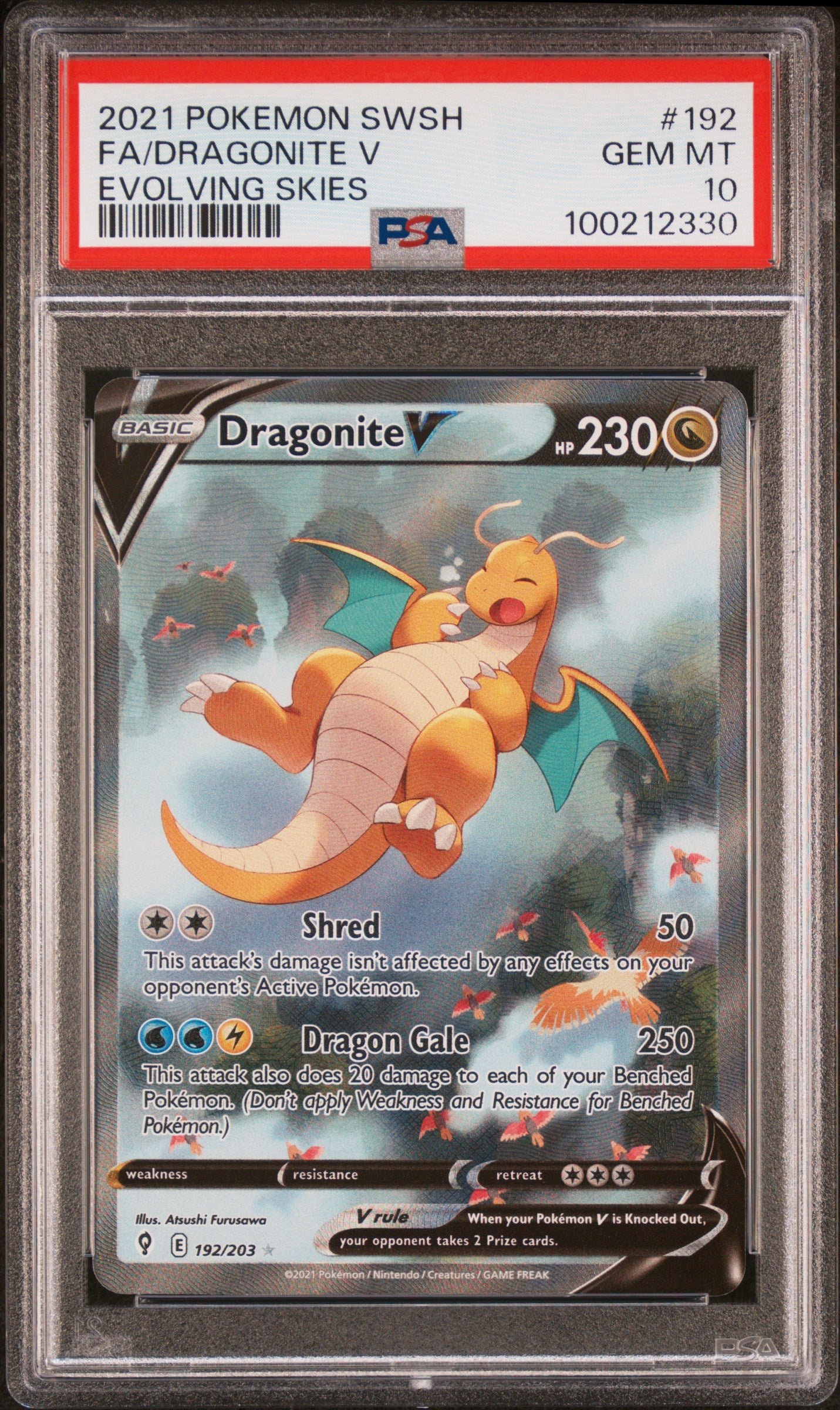 Dragonite V Alternate Art Evolving Skies #192 PSA 10