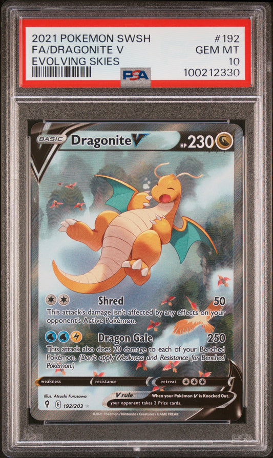 Dragonite V Alternate Art Evolving Skies #192 PSA 10