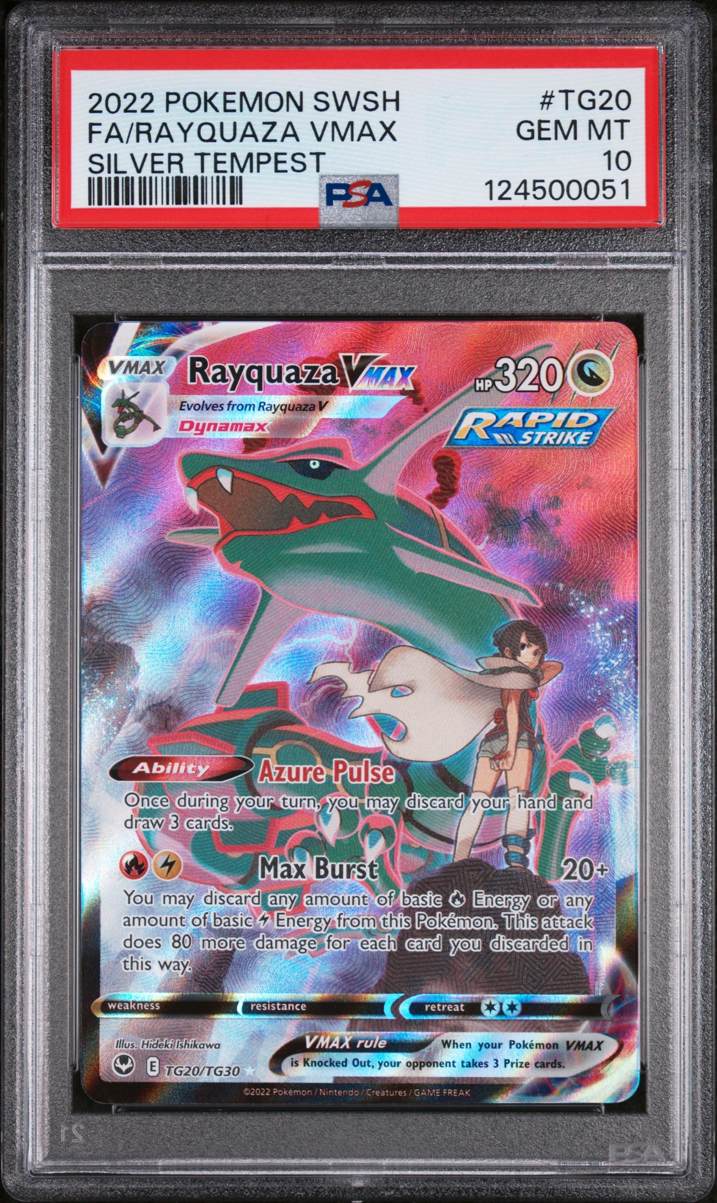 Rayquaza Vmax Full Art #TG20 PSA 10