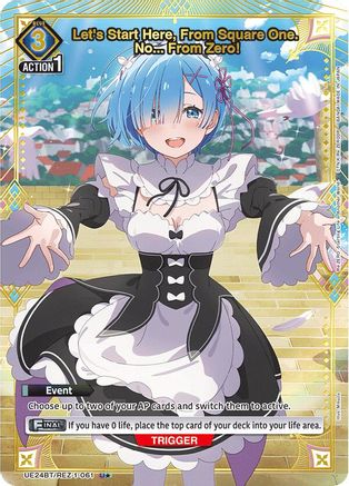 Let's Start Here, From Square One. No... From Zero! (U*) (UE24BT/REZ-1-061) - UE24BT ReZERO Starting Life in Another World Foil