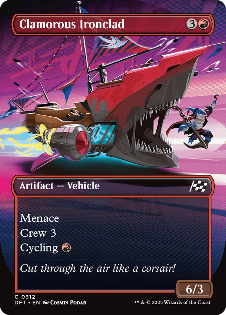 Clamorous Ironclad (Borderless) (DFT-312) - Aetherdrift Foil