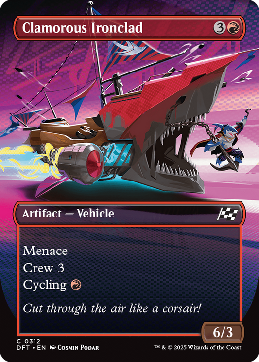 Clamorous Ironclad (Borderless) (DFT-312) - Aetherdrift Foil