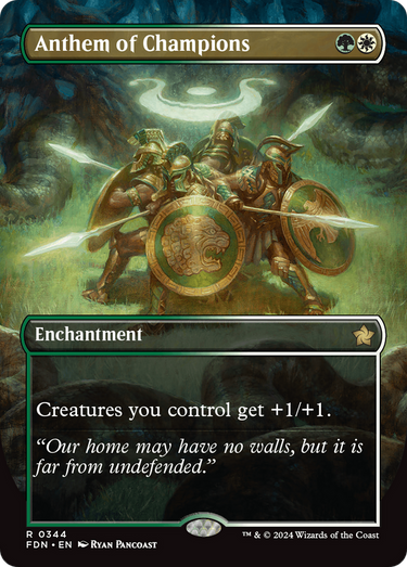 Anthem of Champions (Borderless) (FDN-344) - Foundations: (enchantment) (Borderless) Foil