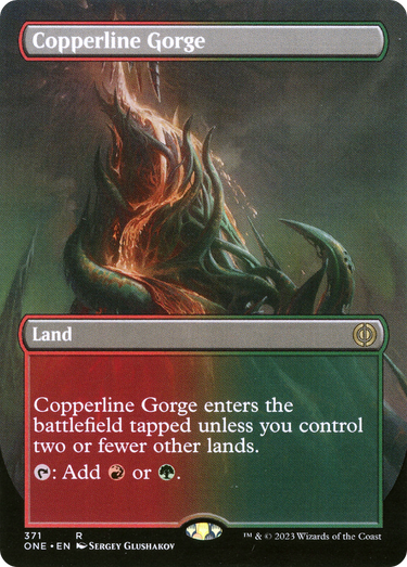 Copperline Gorge (Borderless) (ONE-371) - Phyrexia: All Will Be One (Borderless) Foil