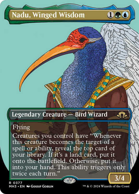Nadu, Winged Wisdom (MH3-377) - Modern Horizons 3 (Borderless) Foil