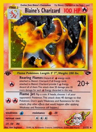 Blaine's Charizard/132 - Gym Challenge 1st Edition Holofoil