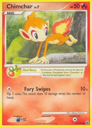 Chimchar (57)/100 - Majestic Dawn Reverse Holofoil