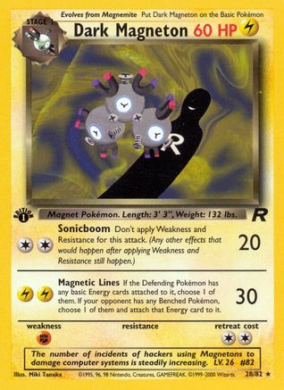 Dark Magneton (28) 28/82 - Team Rocket 1st Edition