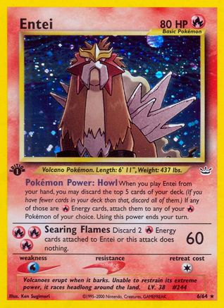 Entei (6)/64 - Neo Revelation 1st Edition Holofoil