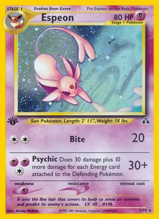 Espeon (1)/75 - Neo Discovery 1st Edition Holofoil