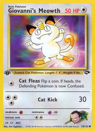 Giovanni's Meowth (74) 74/132 - Gym Challenge 1st Edition