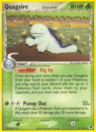 Quagsire δ 21/101 - Dragon Frontiers Reverse Holofoil