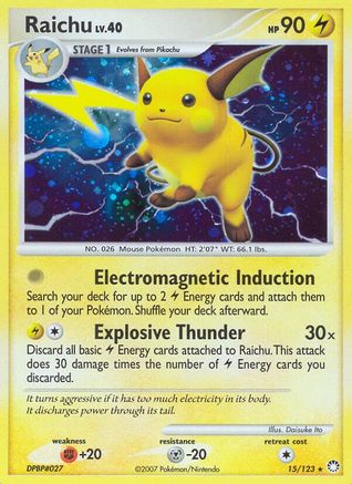 Raichu 15/123 - Mysterious Treasures Holofoil