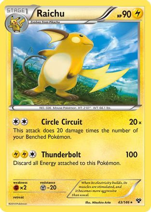 Raichu 43/146 - XY Base Set Holofoil