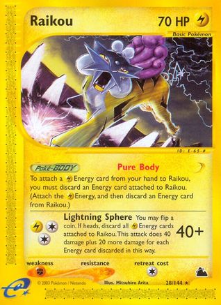 Raikou 28/144 - Skyridge Reverse Holofoil