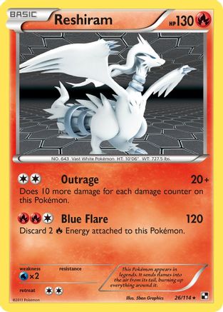 Reshiram 26/114 - Black and White Reverse Holofoil
