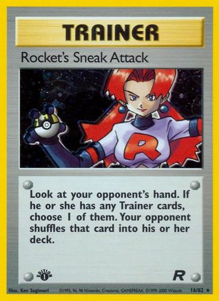 Rocket's Sneak Attack (16) 16/82 - Team Rocket 1st Edition Holofoil