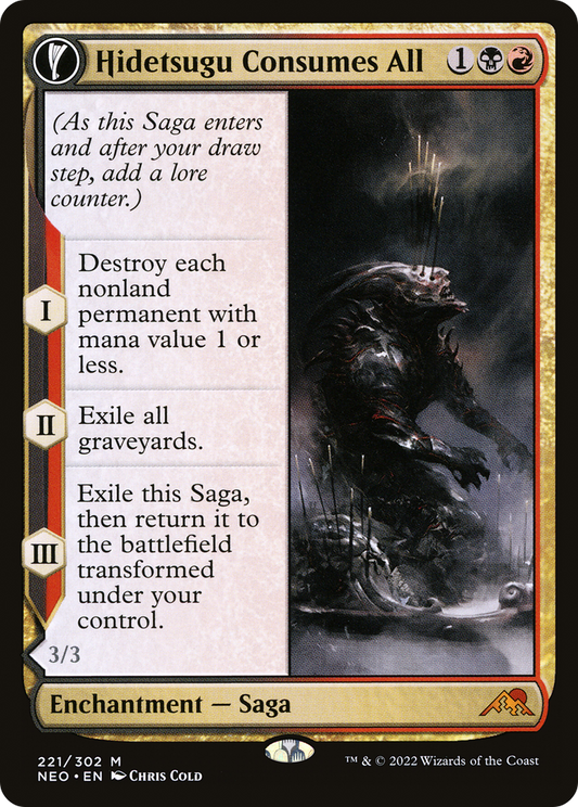Hidetsugu Consumes All // Vessel of the All-Consuming (NEO-221) - Kamigawa: Neon Dynasty: (fandfc)