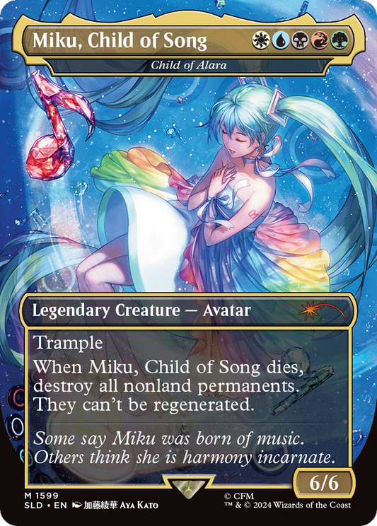 Child of Alara (SLD-1599) - Secret Lair Drop / Miku, Child of Song (Borderless) Foil