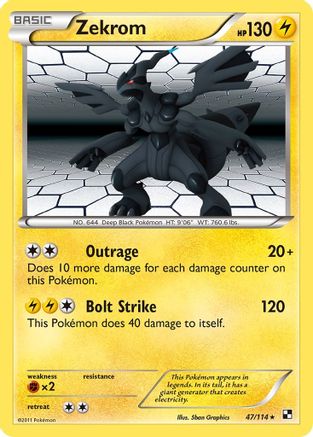 Zekrom 47/114 - Black and White Reverse Holofoil