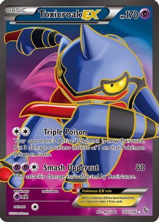 Toxicroak EX (102 Full Art) 102/106 - XY  Flashfire Holofoil