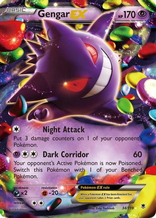 Gengar EX 34/119 - XY  Phantom Forces Holofoil