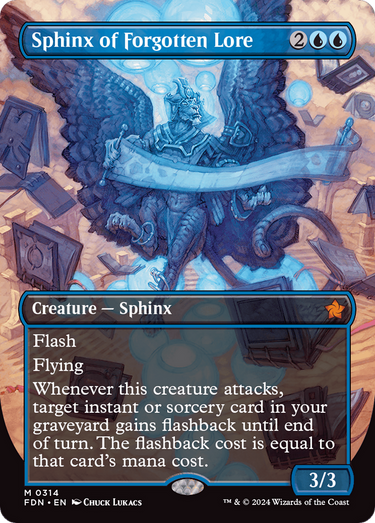 Sphinx of Forgotten Lore (Borderless) (FDN-314) - Foundations (Borderless) Foil