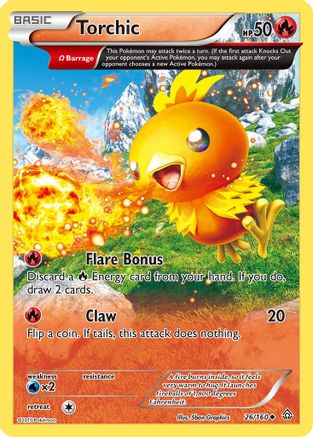 Torchic (Omega) 26/160 - XY  Primal Clash Reverse Holofoil