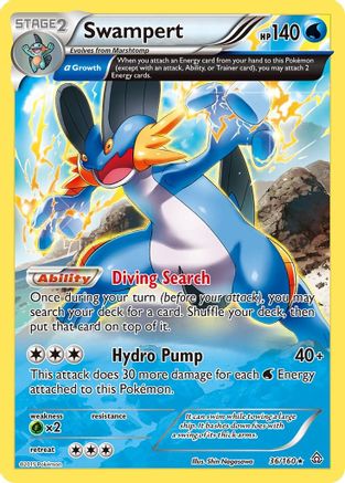 Swampert (Alpha) 36/160 - XY  Primal Clash Reverse Holofoil