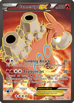 Camerupt EX (146 Full Art) 146/160 - XY  Primal Clash Holofoil