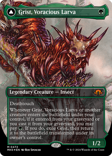 Grist, Voracious Larva (Borderless) (Textured Foil) (MH3-472) - Modern Horizons 3 (Borderless) Foil