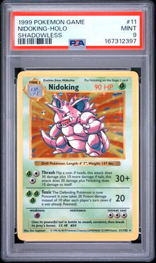 Nidoking Shadowless Holo #11 PSA 9