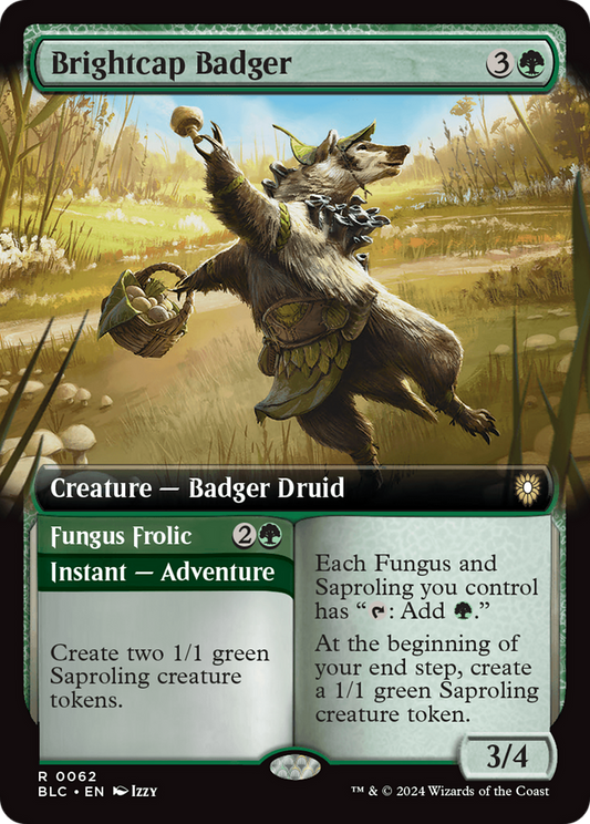 Brightcap Badger // Fungal Escapade (BLC-062) - Bloomburrow Commander Foil