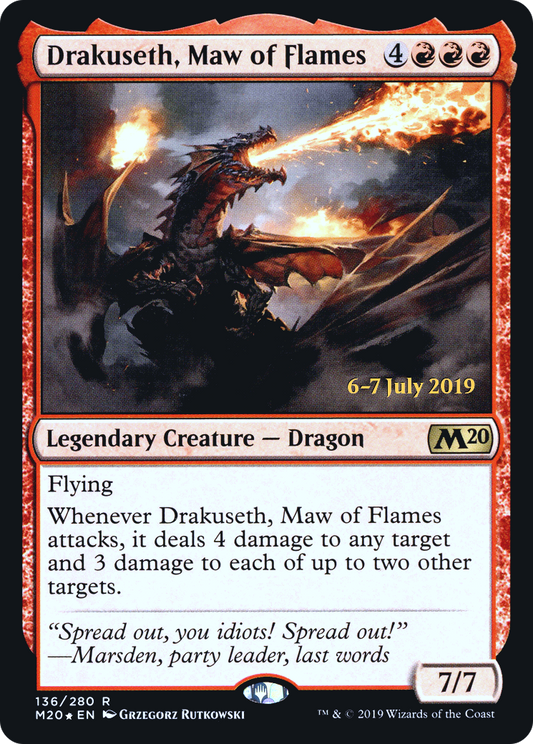 Drakuseth, Maw of Flames (PRE-136) - Core Set 2020 Promos Foil